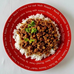 [ใส่ถุง] หมูสับผัดกะปิกุ้งหวาน+ข้าวหอมมะลิ