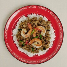 [ใส่ถุง] สองสหายผัดพริกขี้หนู+ข้าวหอมมะลิ