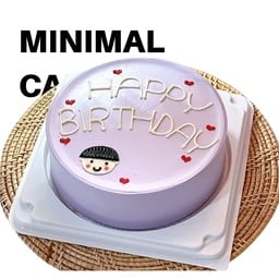 เค้กมินิมอลขนาด1ปอนด์เด็กชายHBDม่วง/16