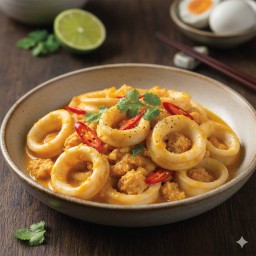 ปลาหมึกผัดไข่เค็ม