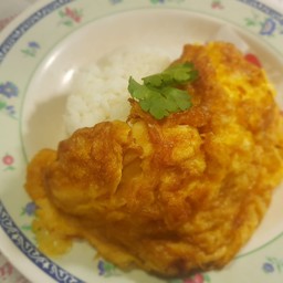 ข้าวไข่เจียว + สาหร่ายวากาเมะ