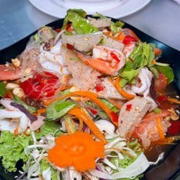 ยำหมูยอ กุ้ง