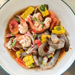 เหลา ปลาร้า กุ้งสด + กุ้งสุก