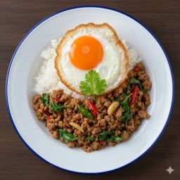 ข้าวกระเพราหมูสับไข่ดาว