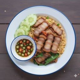 ข้าวผัดหมูกรอบ