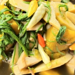 KH03.95  แกงเปรอะใบย่านางหน่อไม้ต้ม 50 กรัม +ข้าวเหนียว