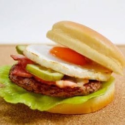 เบอร์เกอร์ไก่+ไข่ดาว