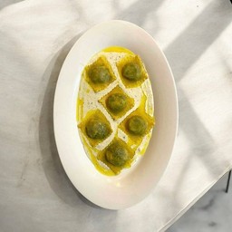 Spinach Ravioli Parmesan cream