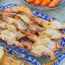กุ้งลายเสือย่าง - เนยกระเทียม 1 โล (15-25 ตัวโล)