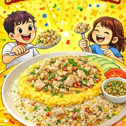 ข้าวกระเพราไก่สับหน่อไม้