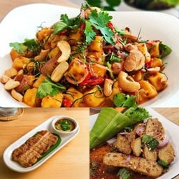 [เซตสุดฮิต] ไก่ย่าง มังสวิรัติ + น้ำตกคอหมูย่าง มังสวิรัติ + พล่าเต้าหู้ทอด แซ่บถึงใจ