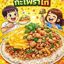 กระเพราไก่สับ