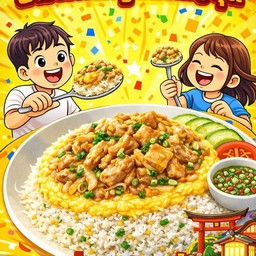 ข้าวหน้าหมูสไตล์ญี่ปุ่น(ใช้ข้าวหอมมะลิ)