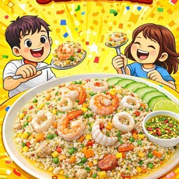 ข้าวผัดทะเล ไข่ 1 ฟอง (ไม่ใช้น้ำมัน)