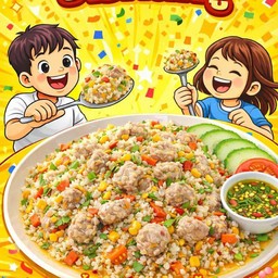 ข้าวผัดหมูใส่ไข่1 ฟอง ไม่ใช้น้ำมัน