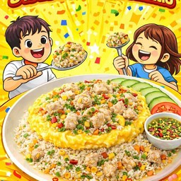 ข้าวไก่ชิ้นคั่วพริกเกลือ