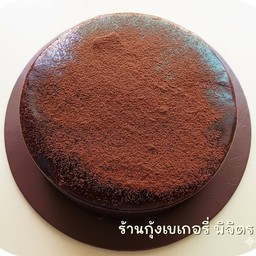 เค้กช๊อกโกแลตหน้านิ่ม  หน้าเรียบๆโรยผงโกโก้ ขนาด1ปอนด์