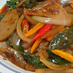 ผัดพริกเผาหมูยอ(กับข้าว)