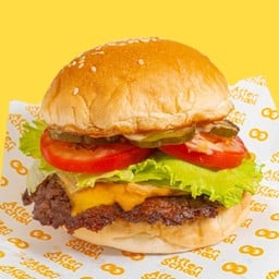 Old School Burger (classic cheese burger with lettuce, tomato, pickle)