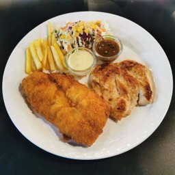 เซตจับคู่3 สเต็กปลาดอลลี่ทอดและไก่