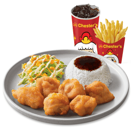 ชุดข้าวไก่คาราเกะ + เฟรนช์ฟรายส์ (M) + โค้ก 22 Oz. [อร่อยซ่ากับโค้ก]