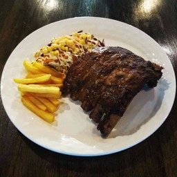 สเต๊กซี่โครงหมูซอสบาบีคิว Steak BBQ PorkRibs