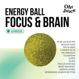 Energy ball Focus & brain (uji matcha)  1 กระปุก 10 ลูก