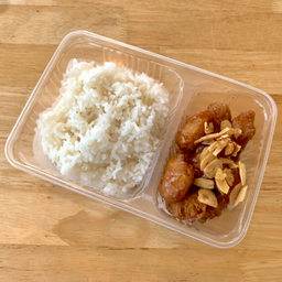 ข้าวชิกเก้น ไบท์อิ่มเล็ก เลือกซอส 1 รสชาติ (Small Chicken Bite Mixed Sauce With Rice  (1 Flavor) -D