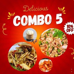 [COMBO 5] ส้มตำ+ลาบหมู+ปีกไก่ทอด+ข้าวเหนียว