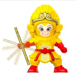 ตุ๊กตาหงอคง เปลี่ยนหน้า สีเหลือง กระบองหมุนได้