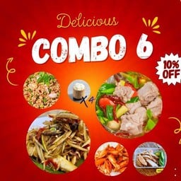 [COMBO 6] ส้มตำ+ลาบหมู+ปีกไก่ทอด+คอหมูย่าง+ต้มแซ่บ+ข้าวเหนียว