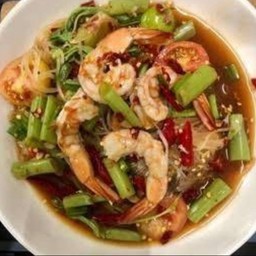 ตำเส้นเล็กกุ้งสุก