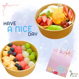 🩵 have a nice day เซ็ทของขวัญผลไม้ 2 เซ็ท (ผูกโบว์+ถุงควบคุมอุณหภูมิ)