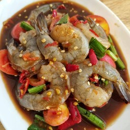 ตำเหลากุ้งสด