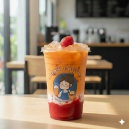 ชาไทยลาเต้สตอเบอรี่