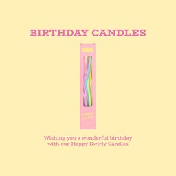 Happy Swirly Candles (Rainbow)