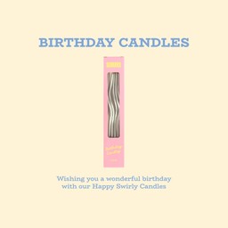 Happy Swirly Candles (Grey)