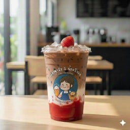 กาแฟโบราณลาเต้สตอเบอรี่