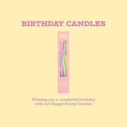 Happy Swirly Candles (Rainbow)