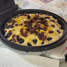 วาฟเฟิล ข้าวโพด+ลูกเกด