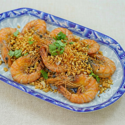 กุ้งลายเสือทอดกระเทียม