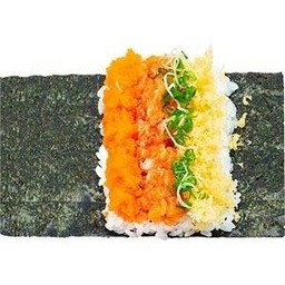 แฮนด์โรลแซลมอนสับโรยหอม เอบิโกะ