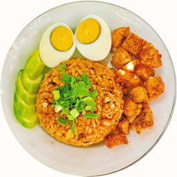 ข้าวผัดน้ำพริกเผากากหมู