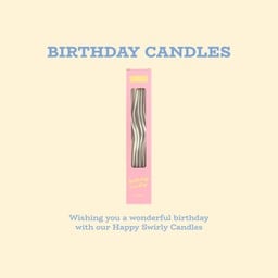 Happy Swirly Candles (Grey)