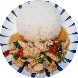 กะเพราไก่ราดข้าว