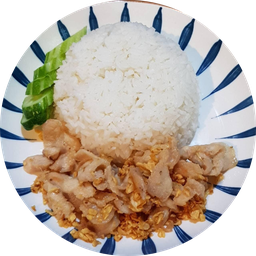 ไก่ทอดกระเทียมราดข้าว