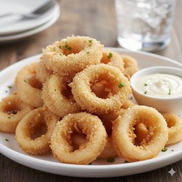 ปลาหมึกชุบเกล็ดขนมปังทอด