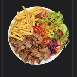 Mixed Chicken & Beef Plate With Fries & Salad