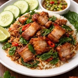 ข้าวกระเพราหมูกรอบ