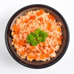 ข้าวหน้าปลาแซลม่อนย่างซอสเมนไต